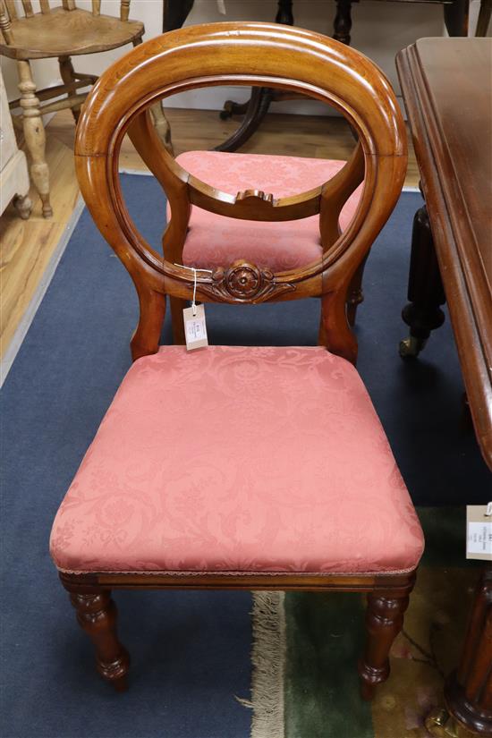 A set of eight Victorian mahogany dining chairs, and a set of six mahogany dining chairs